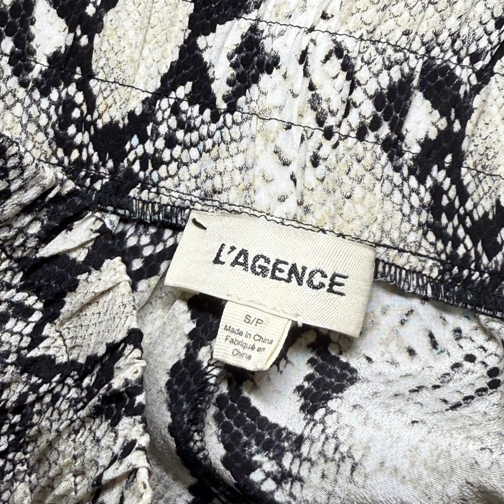 L'AGENCE Snakeskin Wide-Leg Pants (small) - Picture 5 of 6